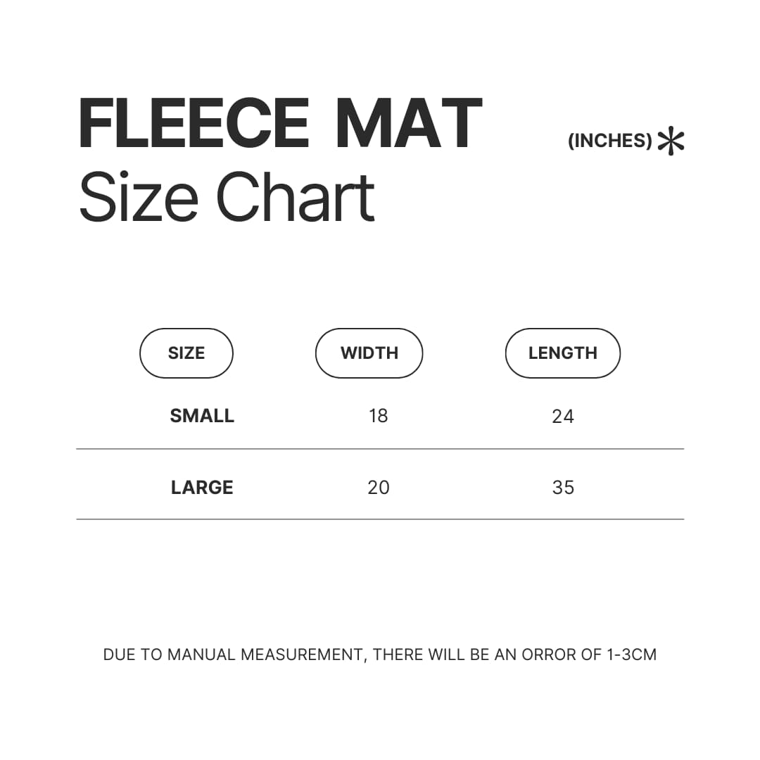 Fleece Mat Size Chart - Frieren UK Shop