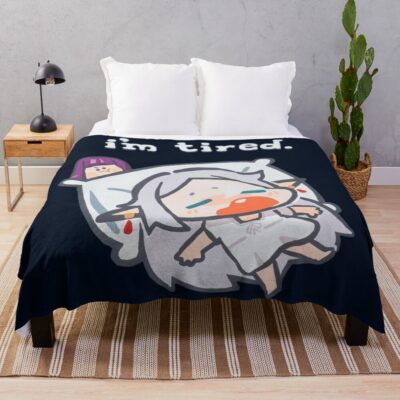 Frieren I'M Tired Cute Throw Blanket